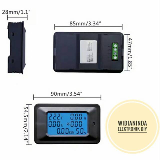 AC voltmeter amperemeter  6in1