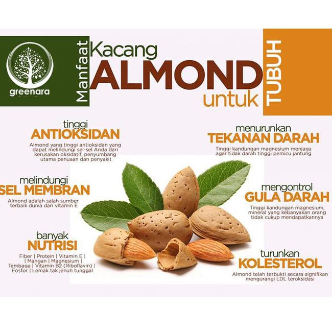 

Serbuuu Roasted almond whole 500gr / kacang almond panggang 500gr IFL-LOVE