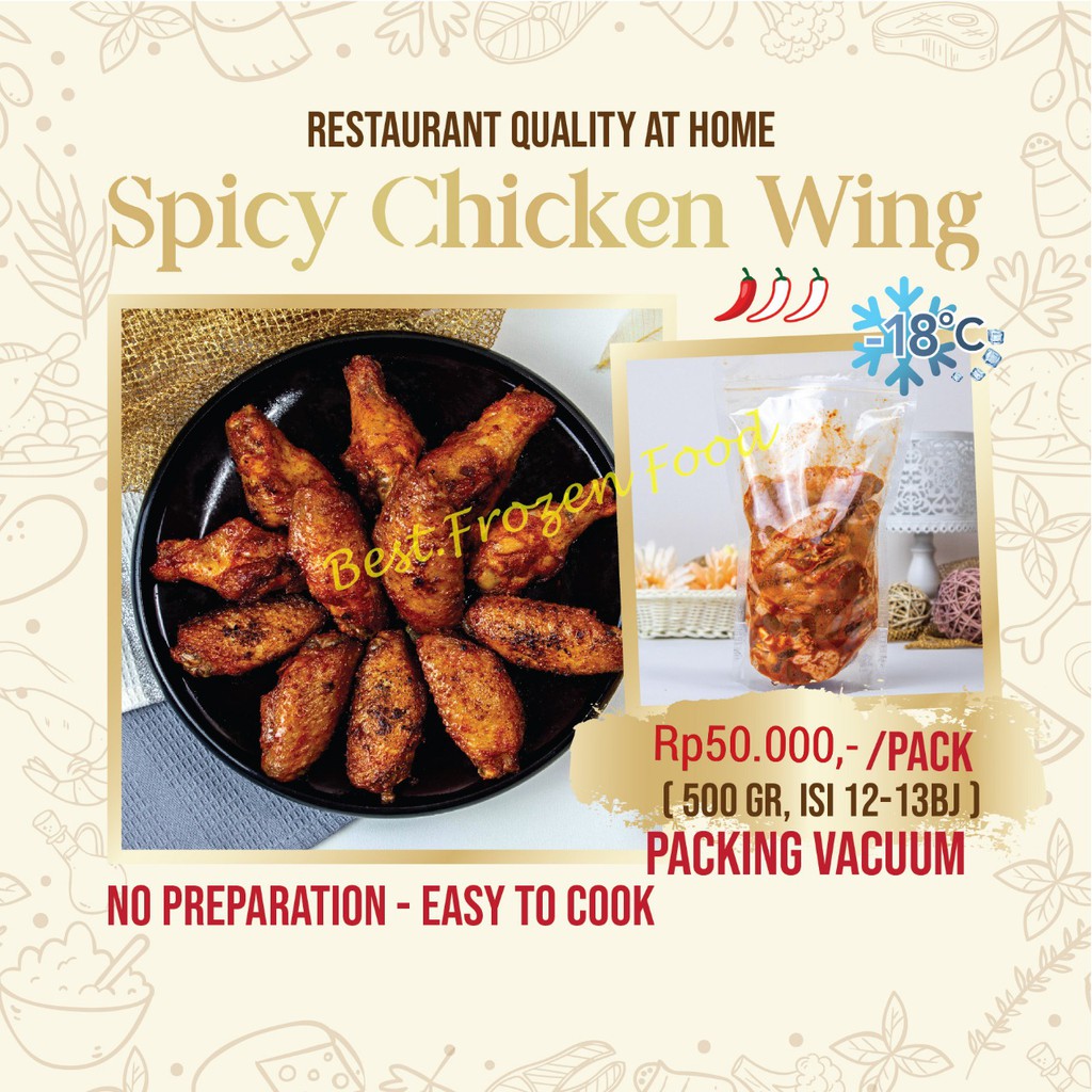 

Frozen Spicy Chicken Wings (500gr)
