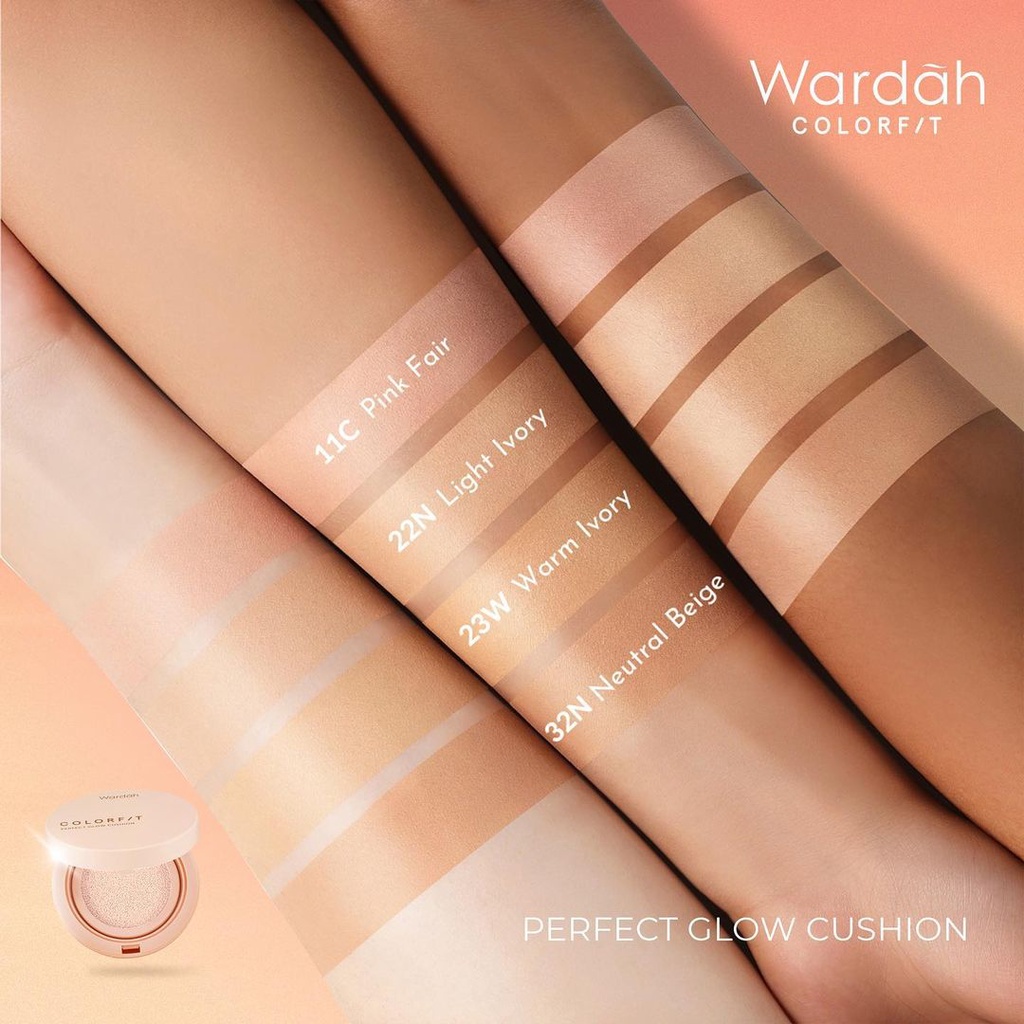 ⭐BAGUS⭐ WARDAH Colorfit Perfect Glow Cushion SPF 33 PA++ - Bedak Tahan 12 Jam