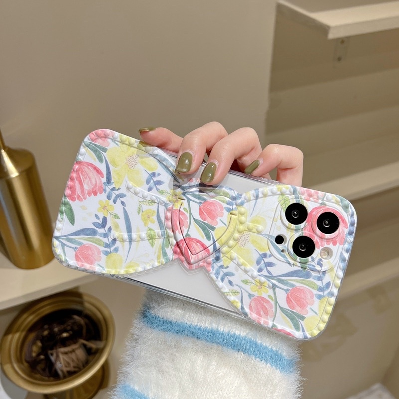 Colorful Flower Bow Softcase Casing Case iphone XS XS Max XR 11 Pro Max 12 Pro Max 13 Pro Max