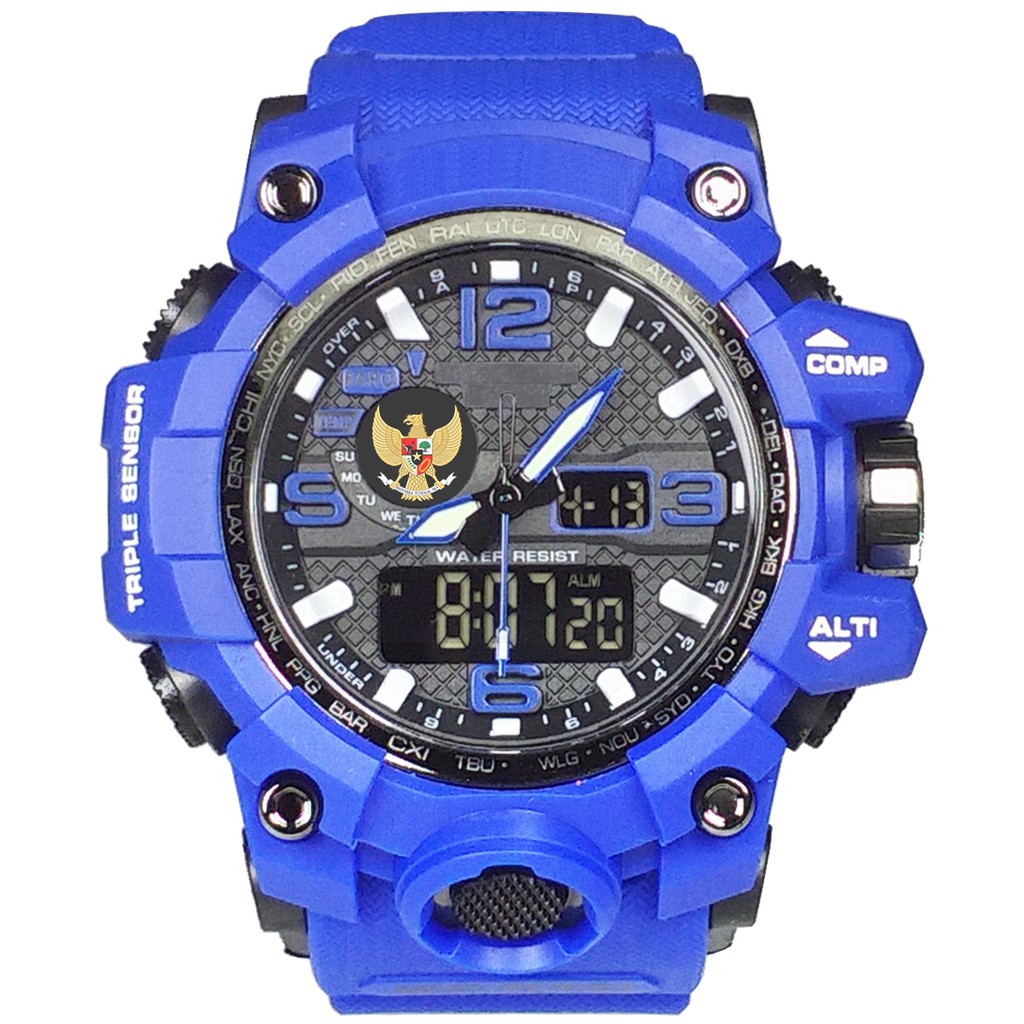 (Istimewa Bossque) GARUDA WATCH Double Time Full Biru (Exclusive)