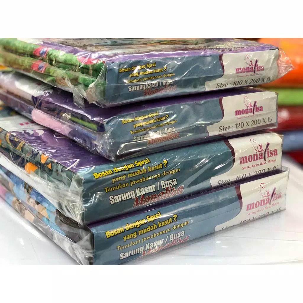 MONALISA Sarung Kasur 90x200, 100x200, 120x200 , 160x200, 180x200 Tinggi 15cm - SK MONALISA RESLETIN
