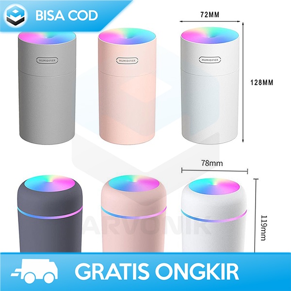 HUMIDIFIER PEMBERSIH UDARA MOBIL DIFFUSER MINIMALIS LED LIGHT 270ML