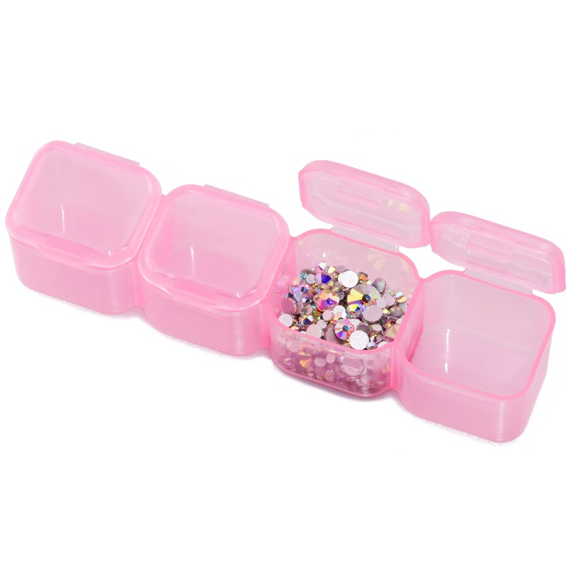 28 Grids Plastic Pill Storage Box Clear Rainbow Nail Art Glitter Rhinestone Storage Case Jewelry Display Container Organizer