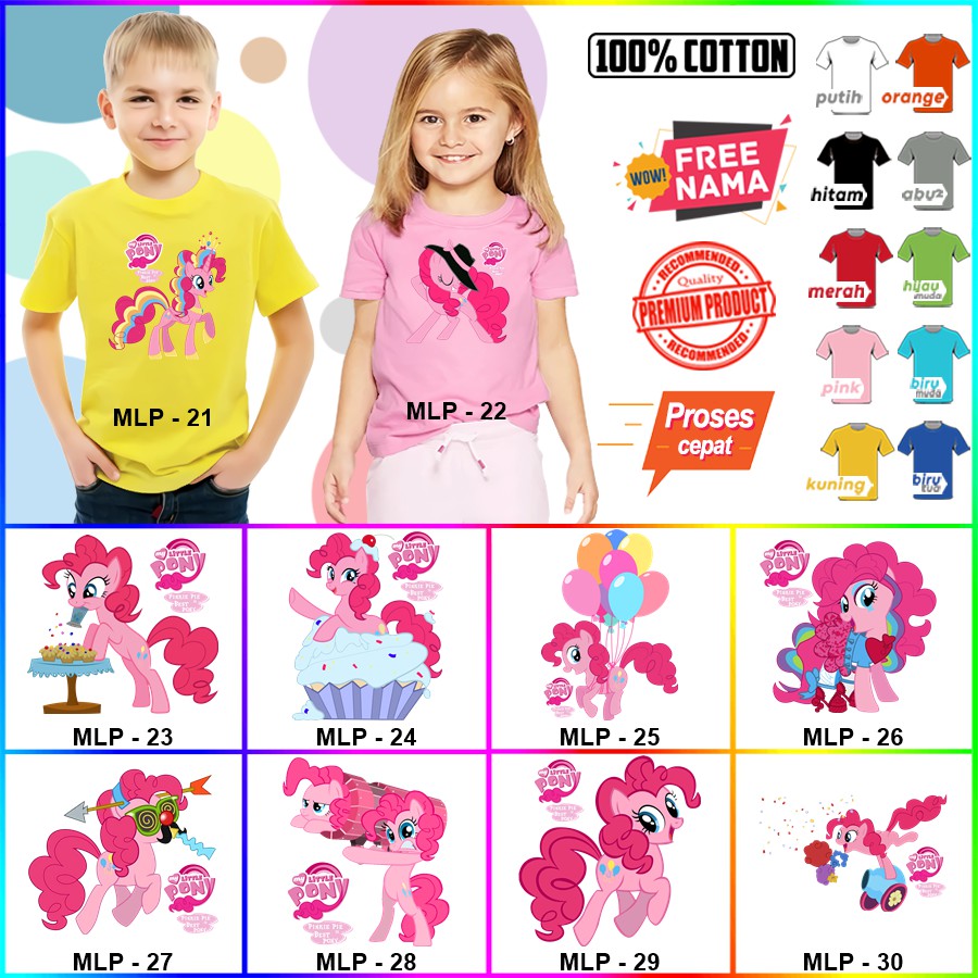 Baju Kaos ANAK DAN DEWASA MY LITTLE PONY COUPLE (FREE NAMA)