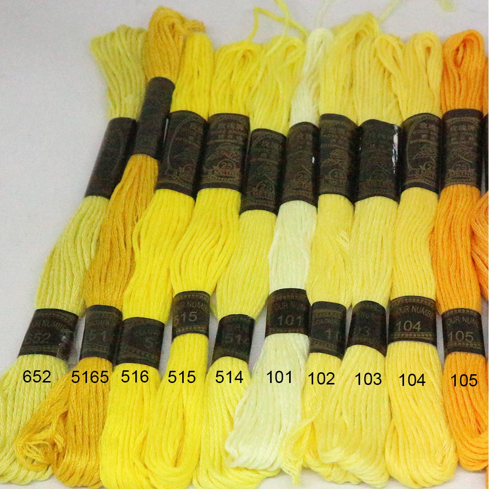 KATALOG - Benang Rajut Sulam / Embroidery Thread Merk Rose - Kuning, Orange, Salem