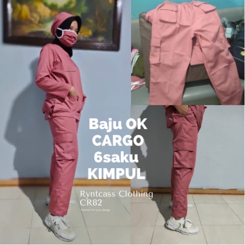 Baju Ok Set Celana Cargo Lengan Panjang