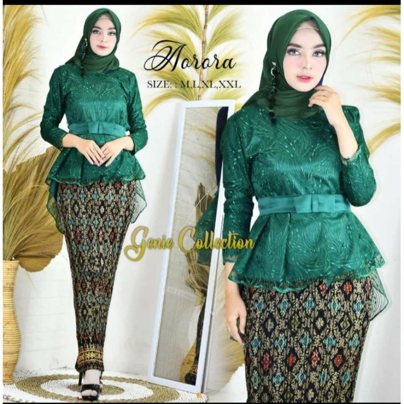 IndahKebaya | SET AURORA TILLE / KEBAYA MODERN TERBARU / KEBAYA WISUDA MUSLIMAH / AKAD LAMARAN NAVY