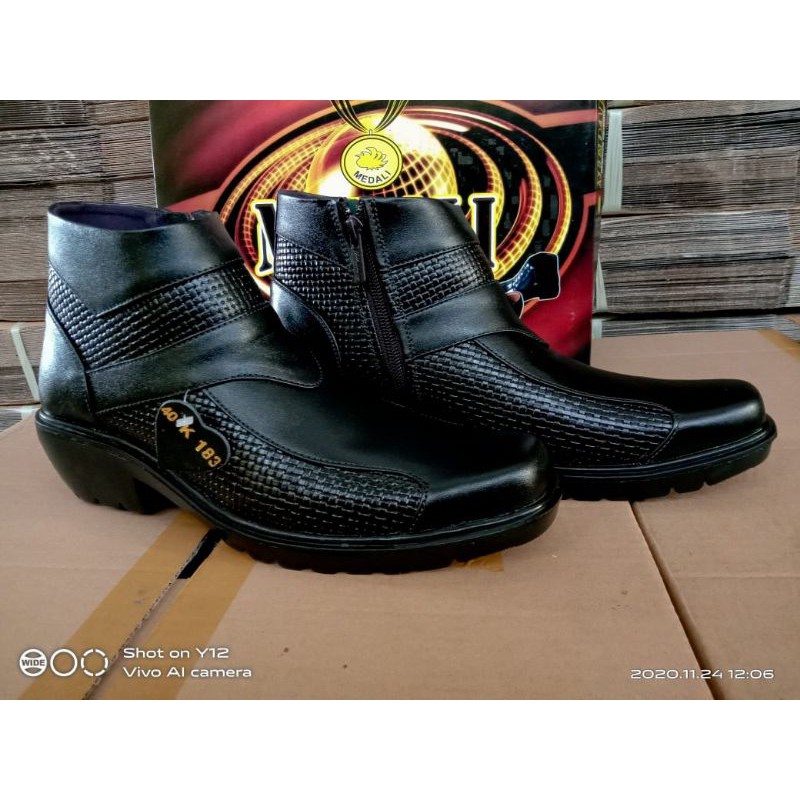 SEPATU KULIT PRIA SEPATU PDH BOOTS PRIA POLRI/POLISI/TNI/SATPAM/SECURITY/TENTARA/DINAS/KERJA/KANTOR/PNS/PEGAWAI