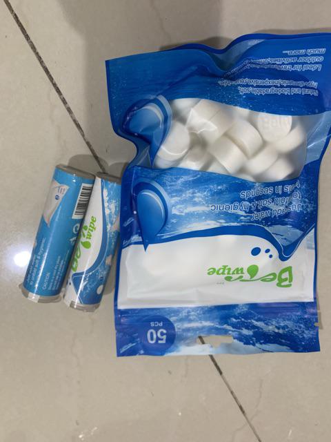 Coin Tissue - Tissue Serbaguna - Tissue Travel - Compressed Tissue Beta Wipe Bare Package (50 Pcs)