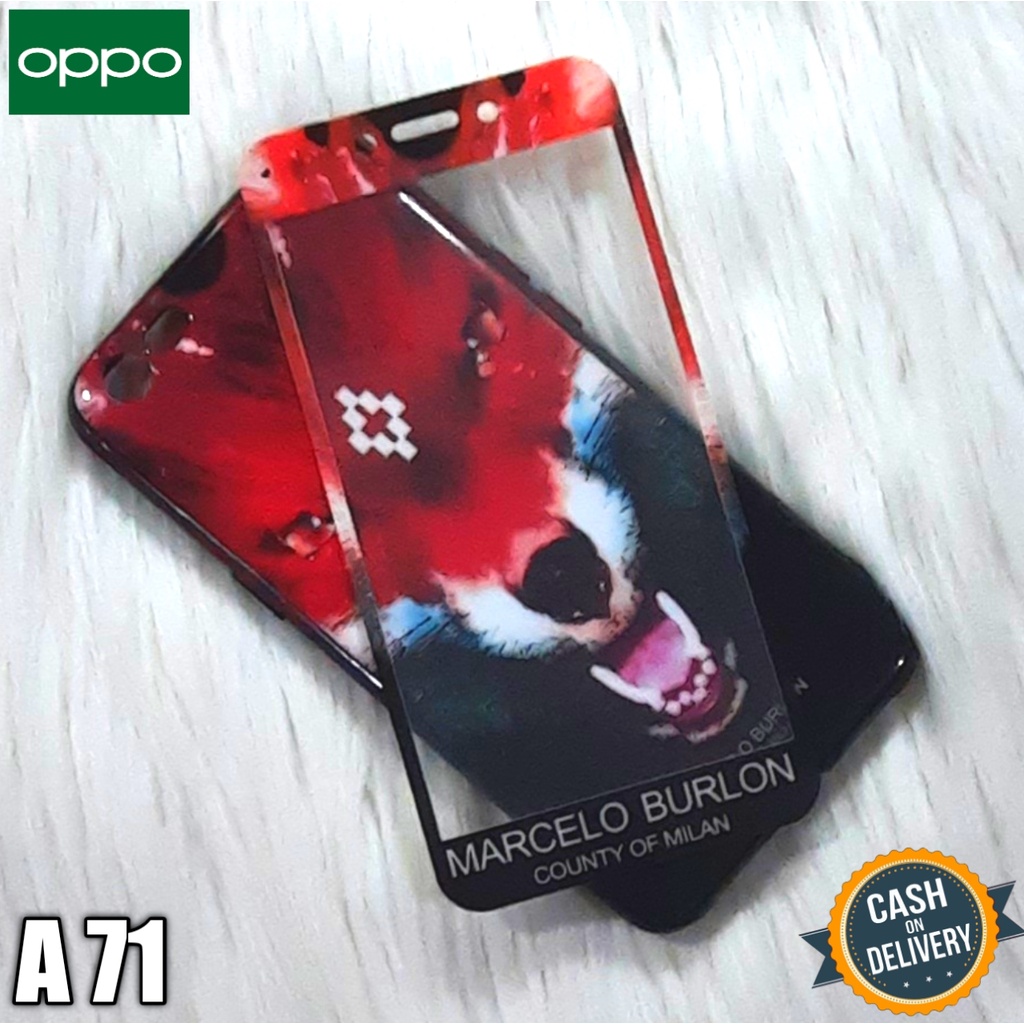 OPPO A71 SOFTCASE MOTIF + TEMPERED GLASS