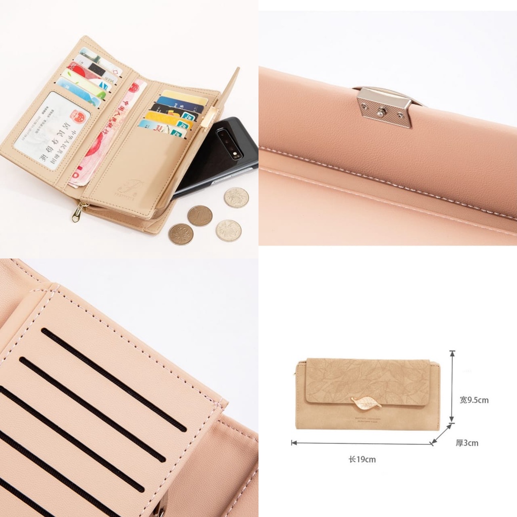 DOMPET PANJANG WANITA PESTA KULIT PREMIUM MAGNA RESLETING KARTU IMPORT FASHION KOREA BATAM BRANDED