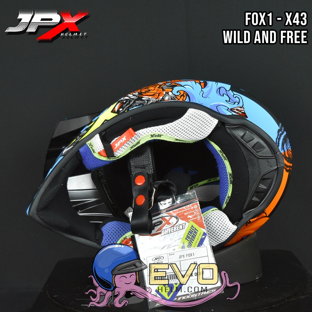 HELM JPX X43 BLACK DOFF CROSS_FOX1 + GOOGLE SNAIL (ONGKIR 2 KG) HELM JPX X43 WILD AND FREE HELM CROSS