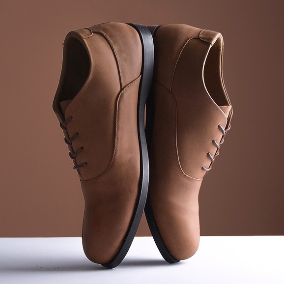 LEEDS TAN |FORIND x Kenzio| Sepatu Kulit Vintage Klasik Casual Pria Cowok Oxford Original Footwear