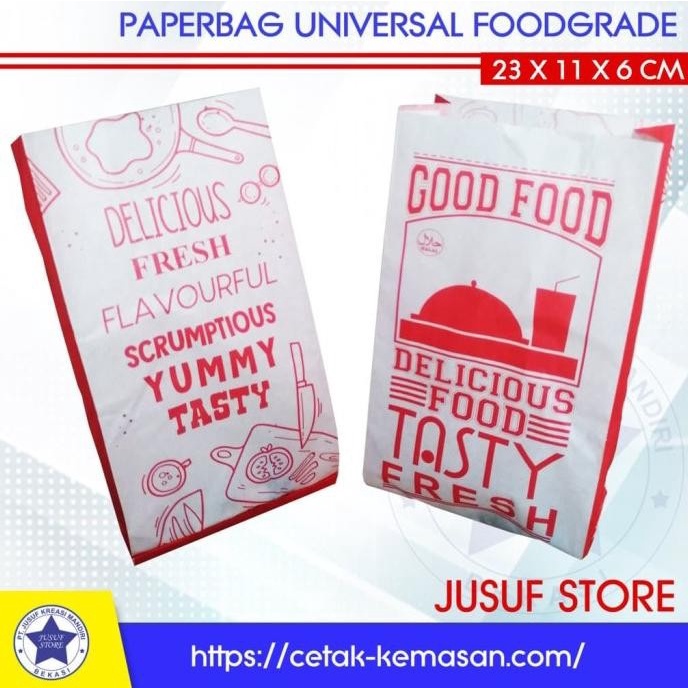 

(TERLARIS) Dijual #Paperbag #Kantong #Bungkus Makanan #Kantong Kertas #Foodgrade - Merah