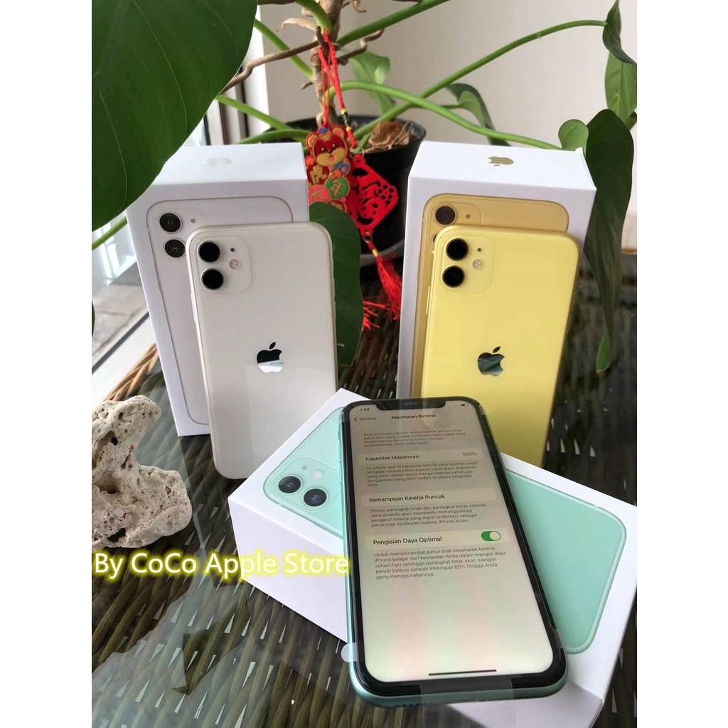 Apple iPhone 11 128GB Silent Fullset original Second Like New Mulus 100% 3utools All Green (Garansi 1Bulan)