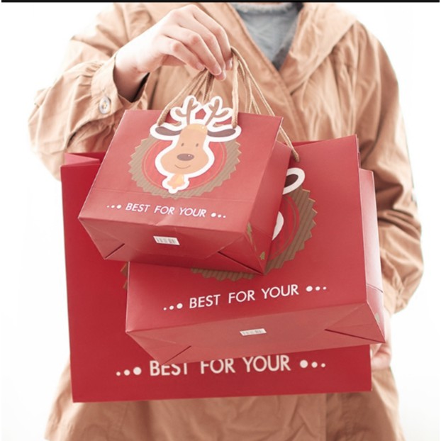 

kantong hadiah santa, paper bag x'mas, kantong souvenir hadiah natal