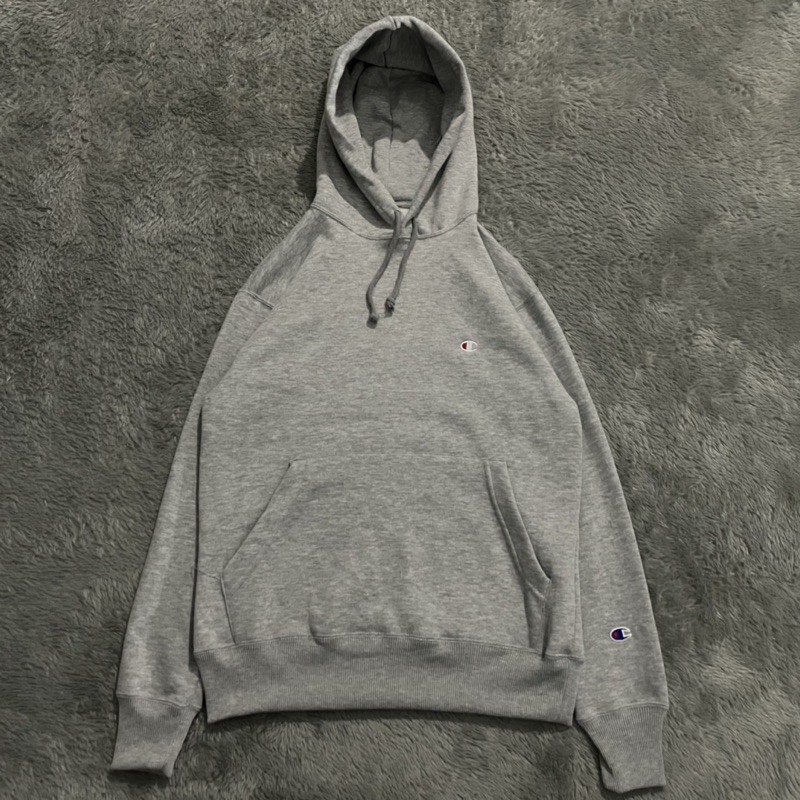 SWEATER HOODIE CHAMPION BASIC BORDIR GREY JAPAN MARKET CMT ORIGINAL