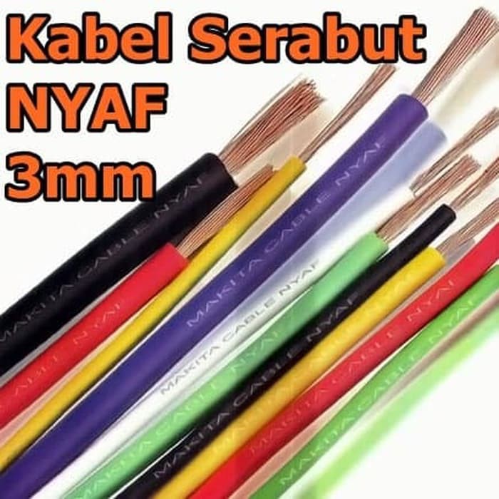 Kabel Motor Mobil NYAF serabut 3mm isi tebal kualitas tembaga asli - Merah