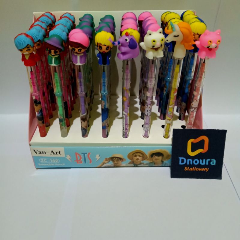 

SATUAN ( 1 PCS ) Pensil Cabut Susun Pensil Lantu Pensil Bensia Karakter Kartun Fancy