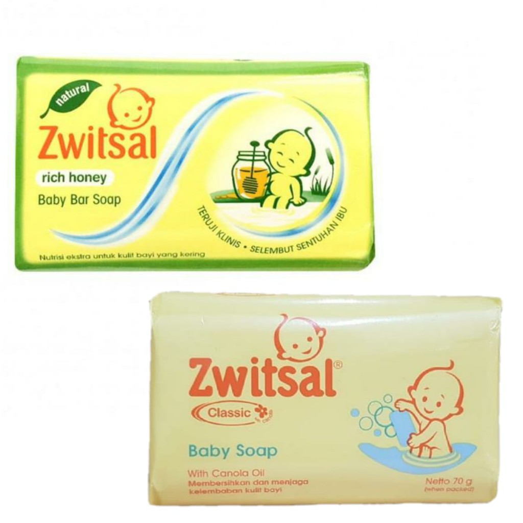 *ON SALE* Zwitsal Natural Baby Bar Soap Milk &amp; Honey 70gr 70 gr - Sabun Bayi Batangan