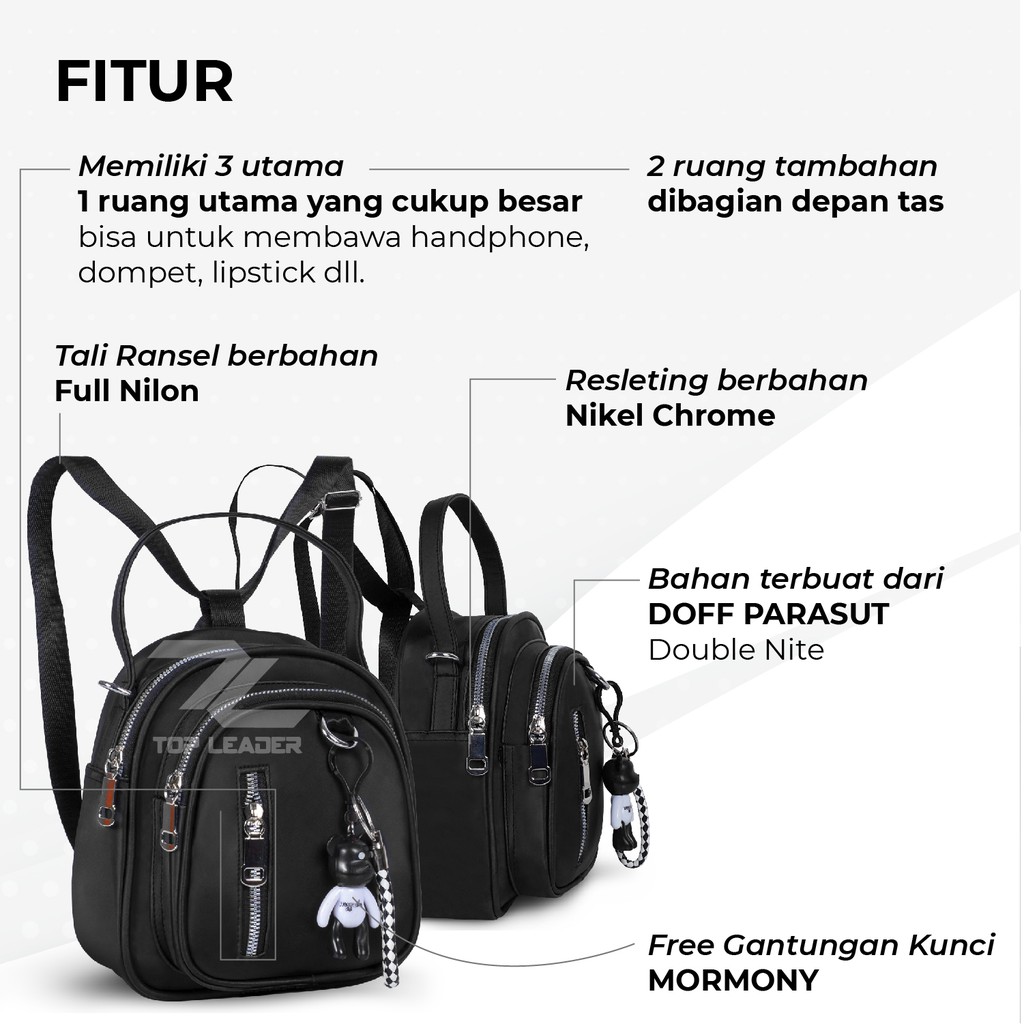 Tas Ransel Mini Tas Ransel Wanita Tas Ransel Import Tas Fashion Backpack - KREATIVO