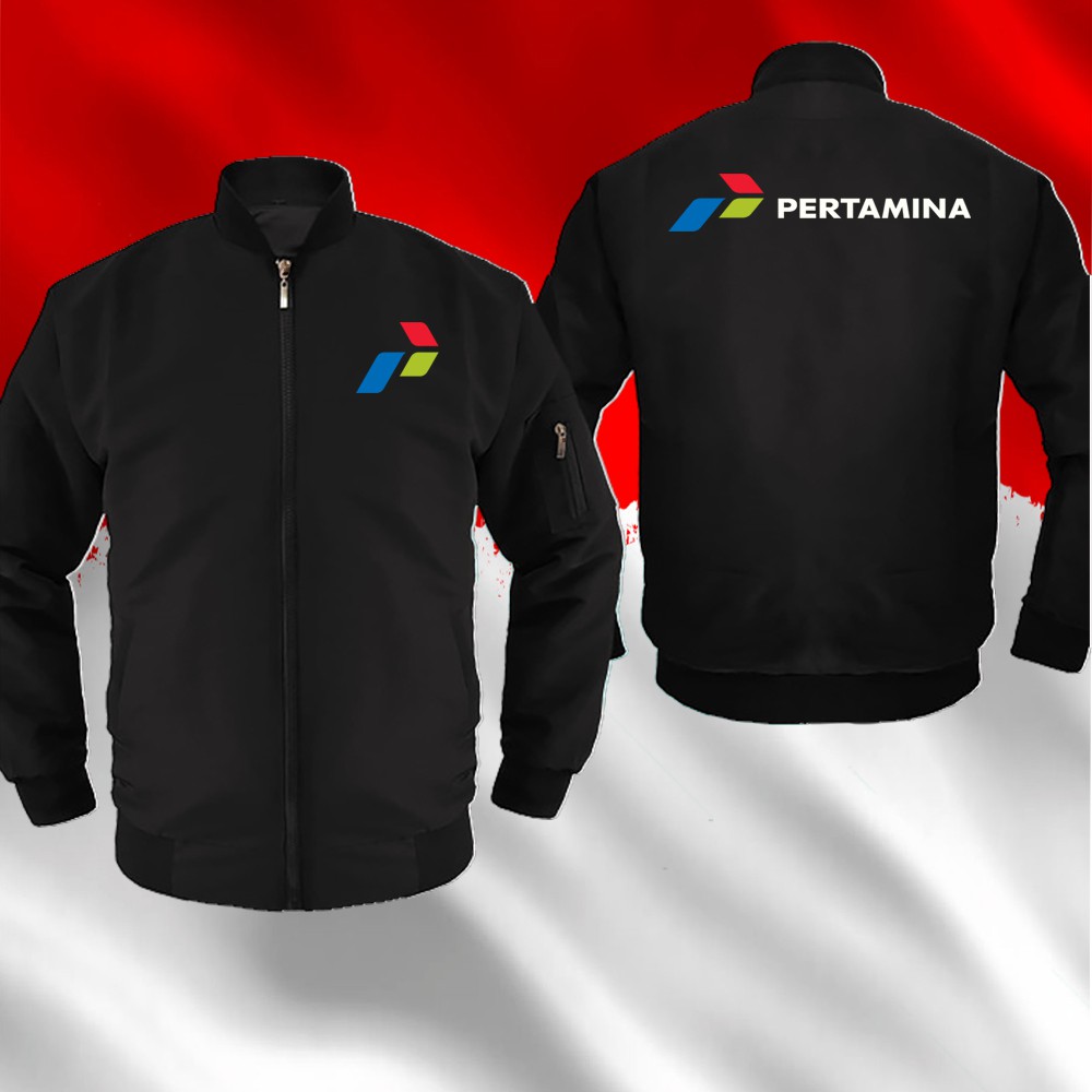 JAKET BOMBER PERTAMINA PERTAMAX TURBO BORDIR