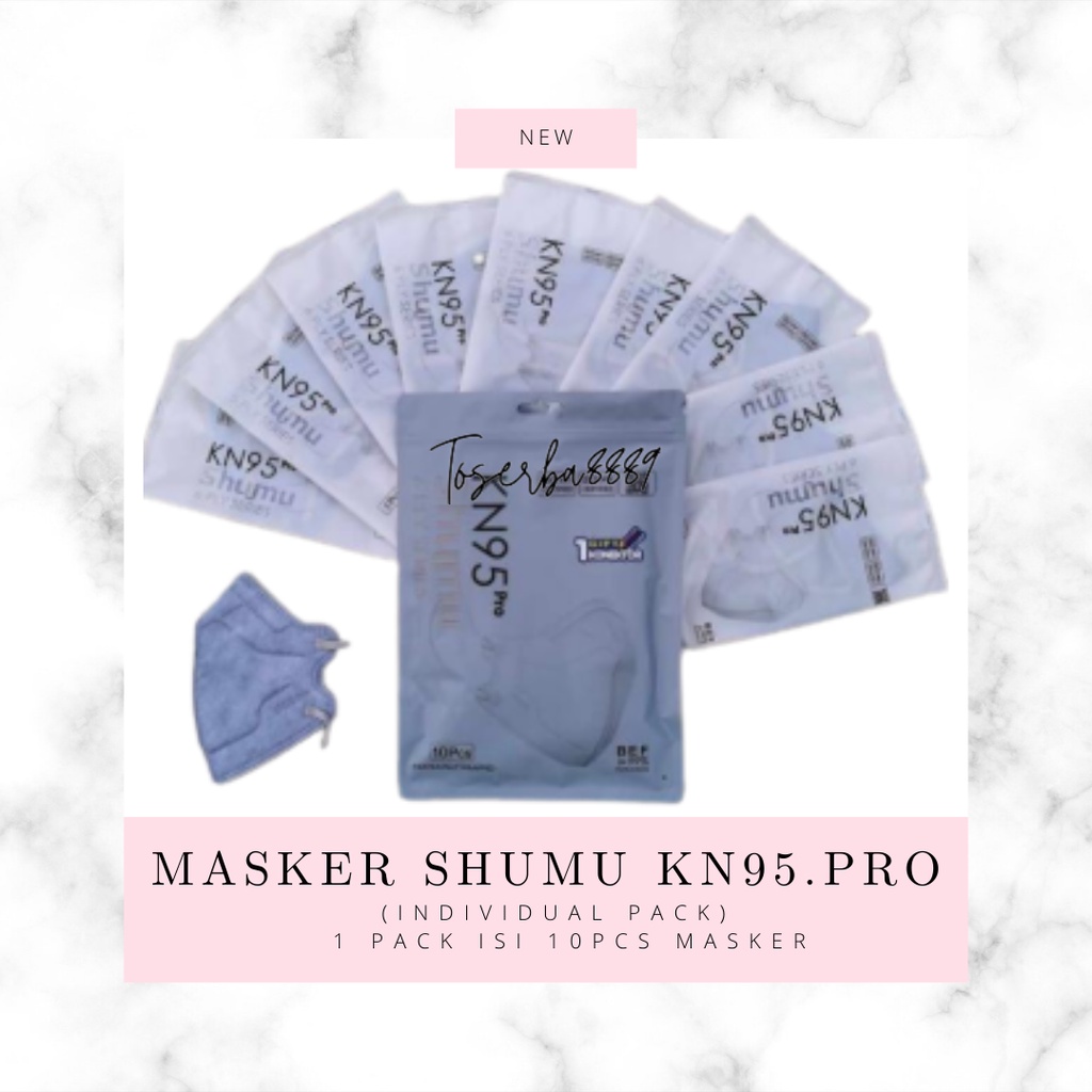 MASKER KN95 PRO SHUMU MASKER N95 SHUMU INDIVIDUAL PACK SUDAH 6PLY 1 PACK ISI 10 PCS FREE KONEKTOR HIJAB