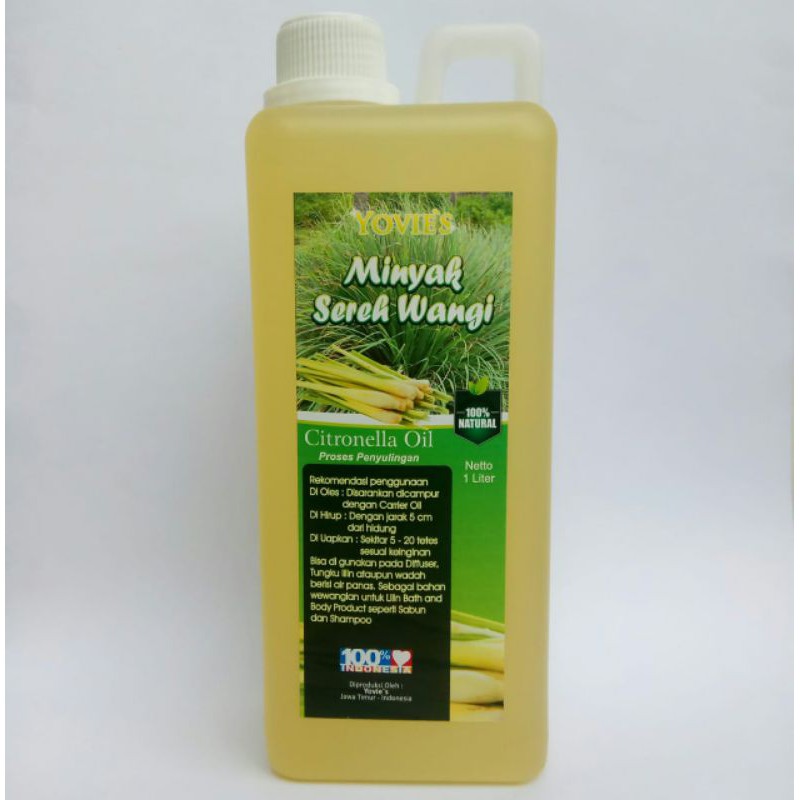 Citronella Oil - Minyak Sereh Wangi Murni Natural Kemasan 1 Liter