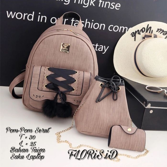 tas wanita cewek fashion unik keren LV Cupcake Minang murah,Paket 3in1