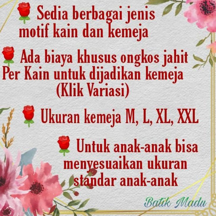 Penjualan Terbanyak.. ( 15 MOTIF TERCANTIK  ) Kain Batik Asli Sragen Solo / Bahan Premium Halus / Ba