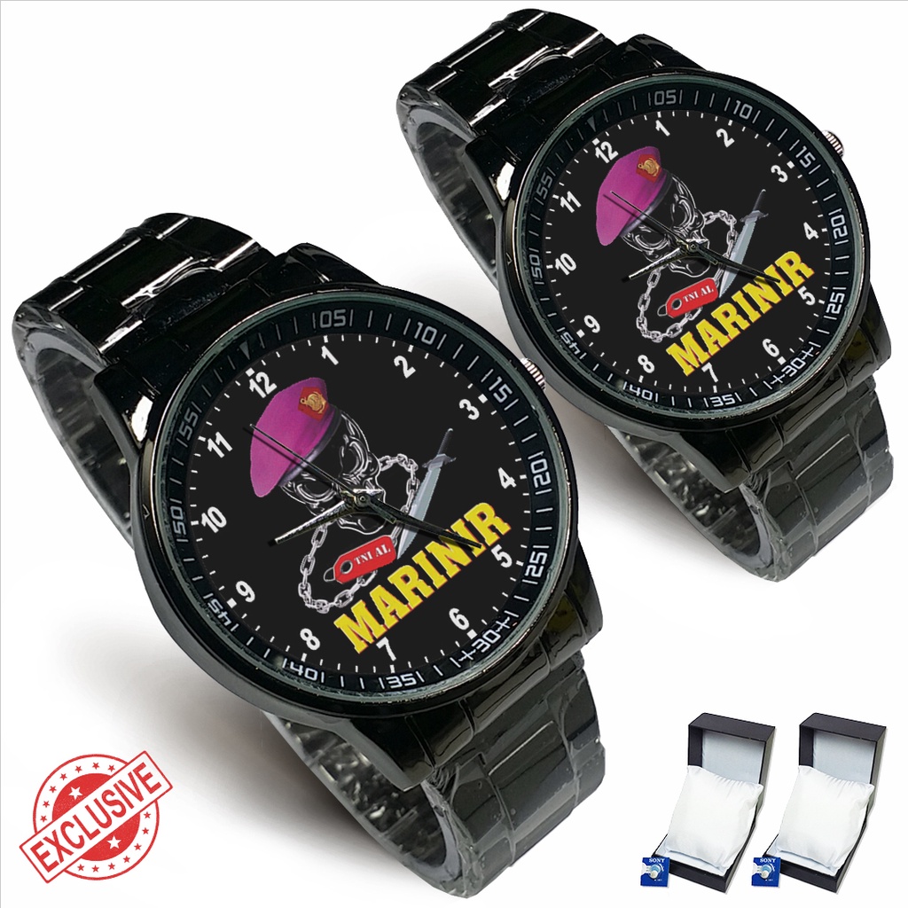 Jam Tangan Rantai Couple TNI AL MARINIR (Nice)