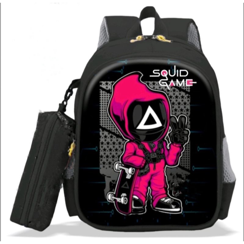 ST99_Tas Ransel Squid Game - Tas Anak Sekolah Premium - Tas Ransel Karakter SQUID GAME Terbaru 2022