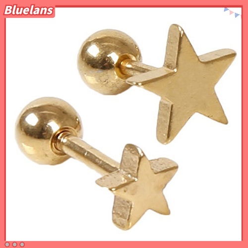 Bluelans 1 Pair Unisex Pentagram Pattern Alloy Ear Stud Earring Jewelry Charms