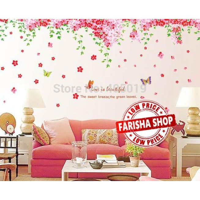 Xh6C Cherry Blossom Flower Ay239Ab - Stiker Dinding / Wall Sticker Ka5J