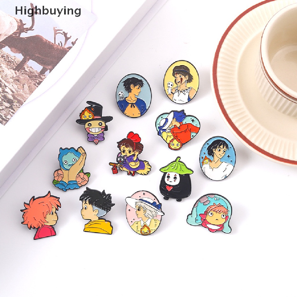 Hbid Bros Pin Enamel Desain Kartun Film Howl Sofia Ashitaka San Ponyo Sosuke