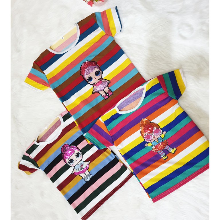  kaos  anak  perempuan  salur pelangi lol  Shopee Indonesia