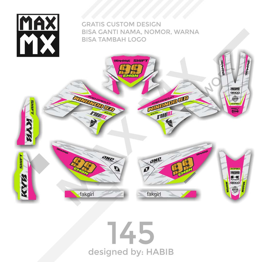 MX-01145 decal klx 150 pink grey girly