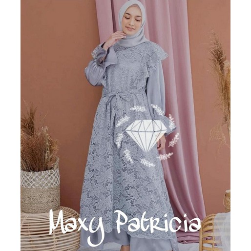 Gamis Berukat Trandy kekinian Model Terbaru 2021 Gamis Kondangan Dress Pesta Maxy Patricia