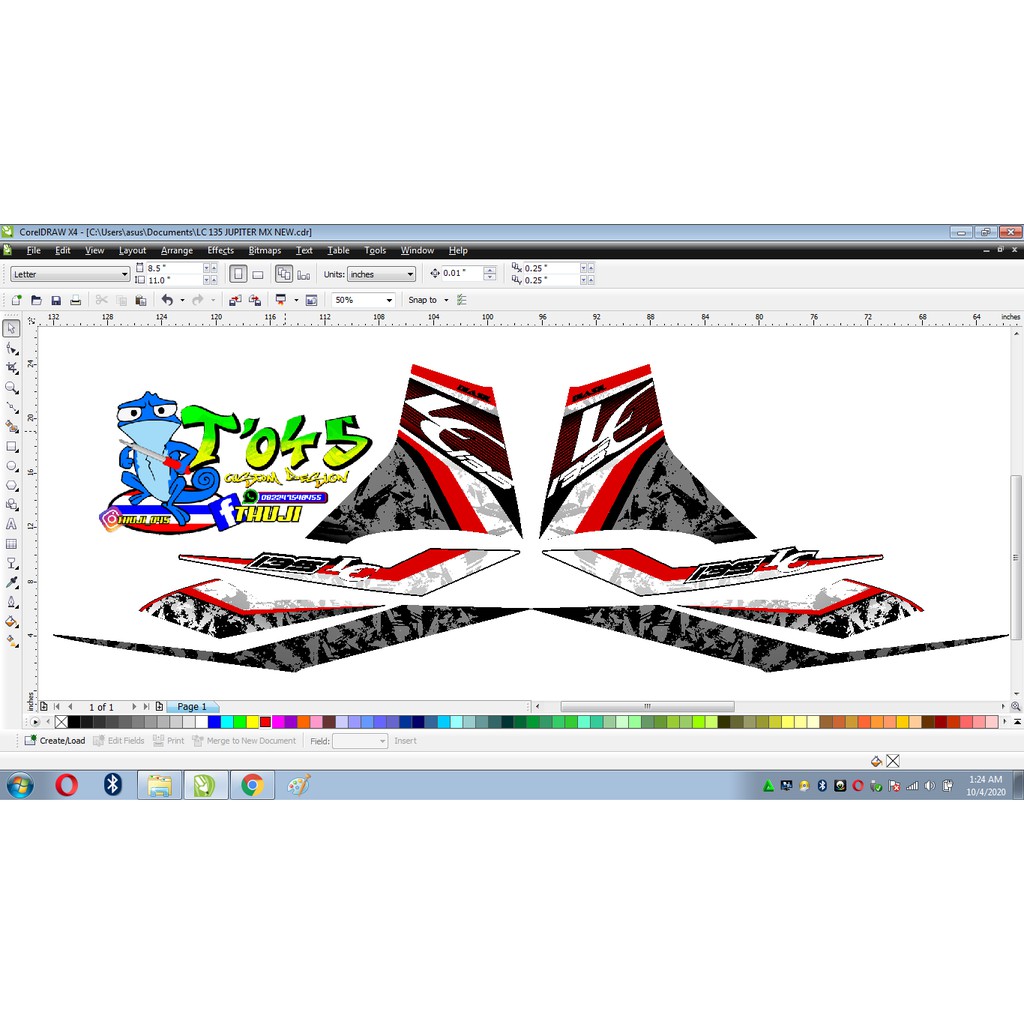 Sticker striping LC 135 Jupiter mx 135 malay