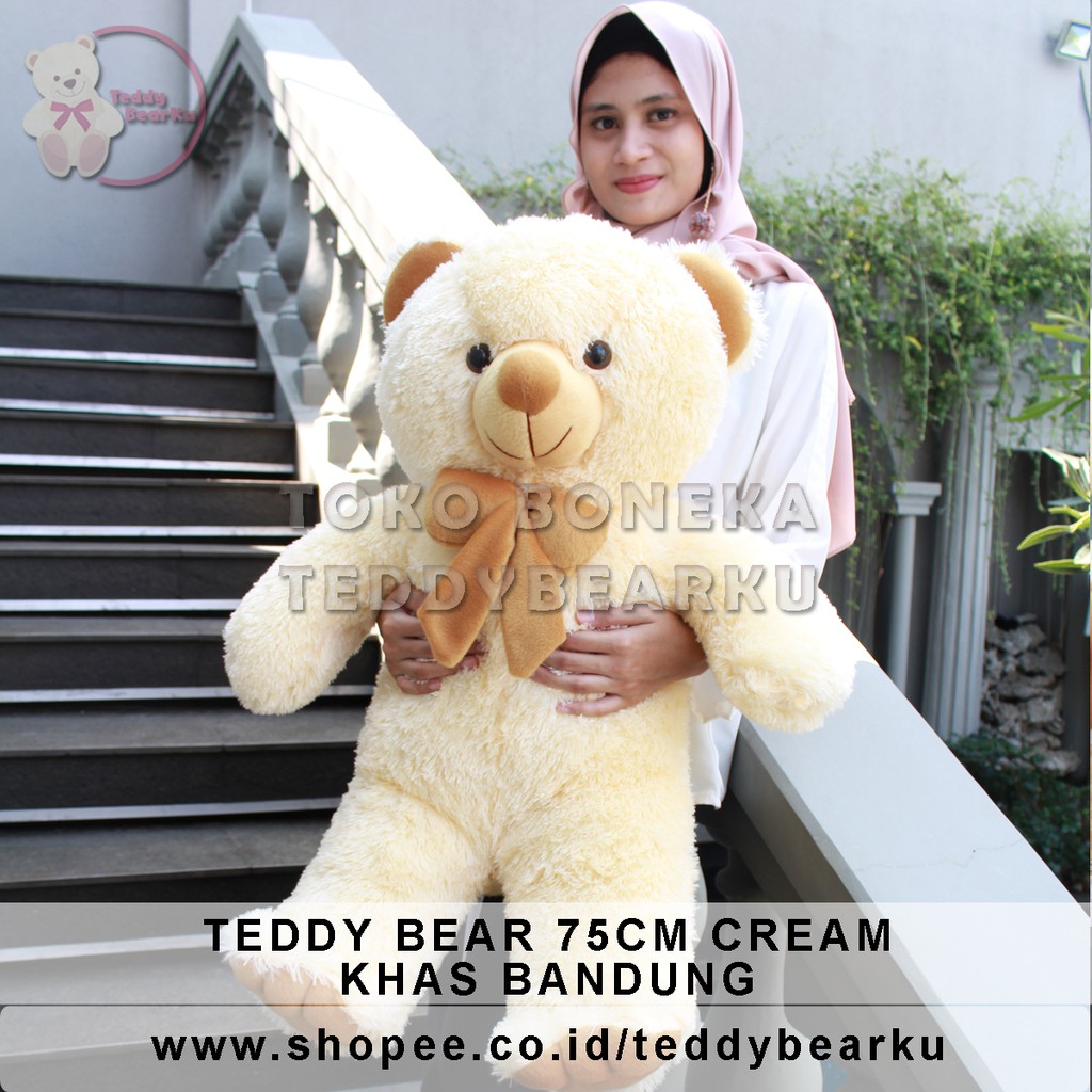 Boneka Teddy Bear Cream &amp; Coklat XL 75CM Khas Bandung