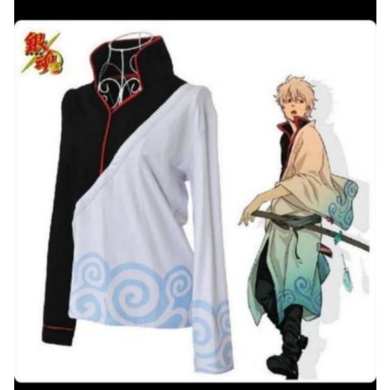 utomorumja atasan daily motif gintama jubah kostum cosplay