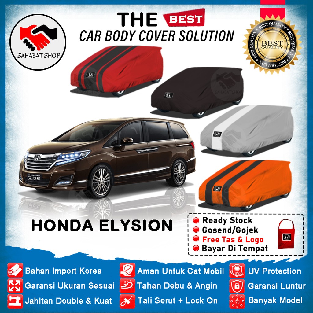 Sahabat Body Cover Mobil Elysion / Sarung Penutup Honda Elysion Outdoor 2012 2013 2014 2015 2016 2017 2018 2019 2020 2021 2022 / Selimut Mantel Tutup Kelambu Kerudung Kerodong Mantol Jass Pelindung Pembungkus Mobil Elysion Waterproof Anti Air Model Biru