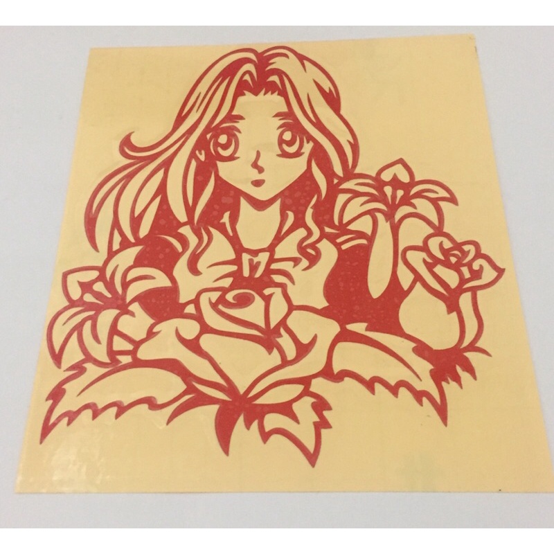 STIKER MOBIL /MOTOR STICKER CUTTING GAMBAR CEWEK BUNGA TERMURAH