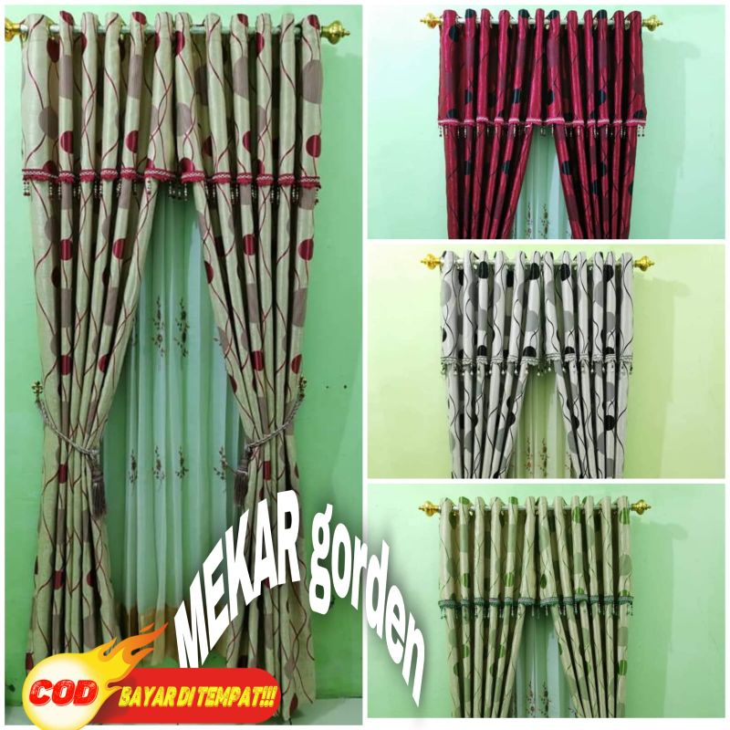 Gorden Minimalis Poni Tempel blackout import Jendela Ruang Tamu hordeng Jendela rumah kamar polkadot