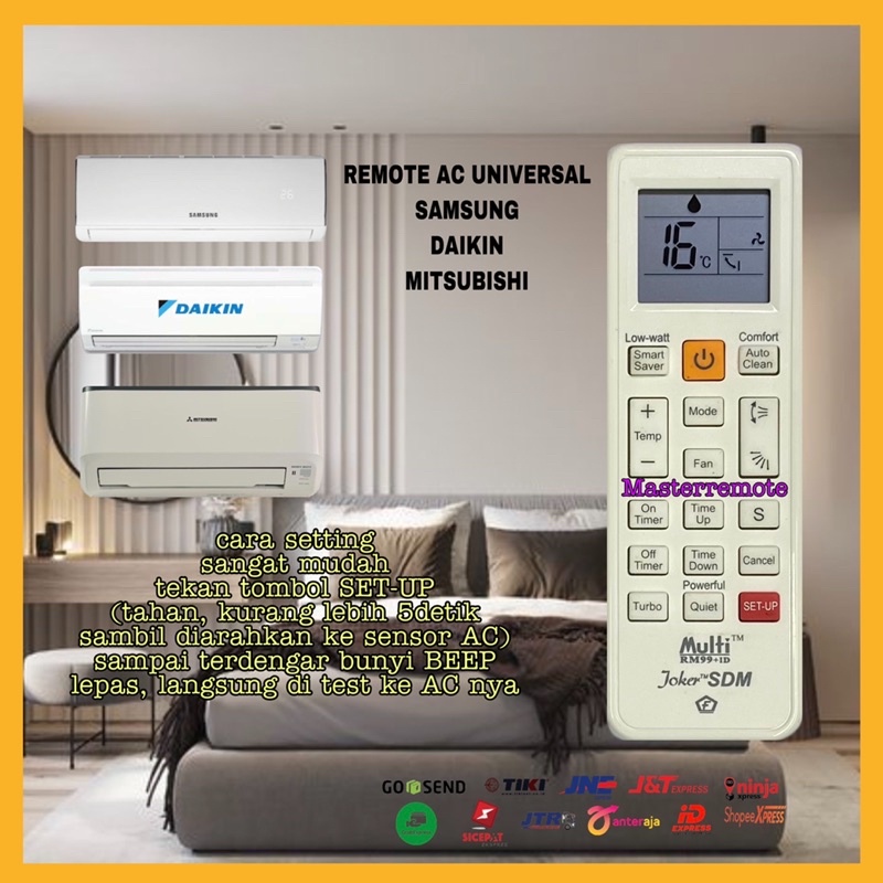 REMOT REMOTE AC SAMSUNG DAIKIN MITSUBISHI JOKER SDM