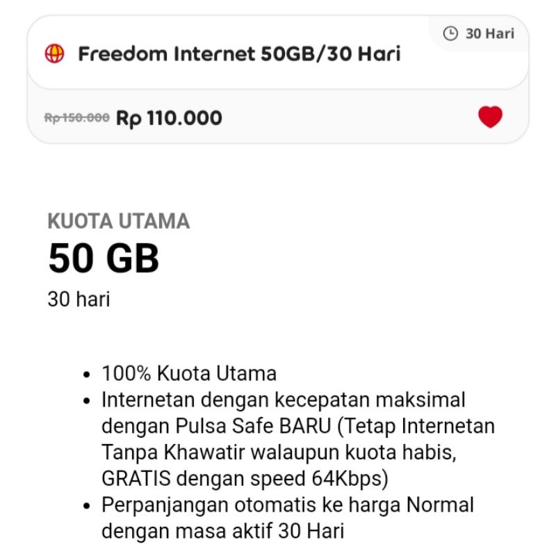 PROMO Freedom Internet 50GB / 100GB / 200GB untuk 30hari - Kuota indosat / isat / im3 MURAH FULL KUOTA UTAMA 24JAM