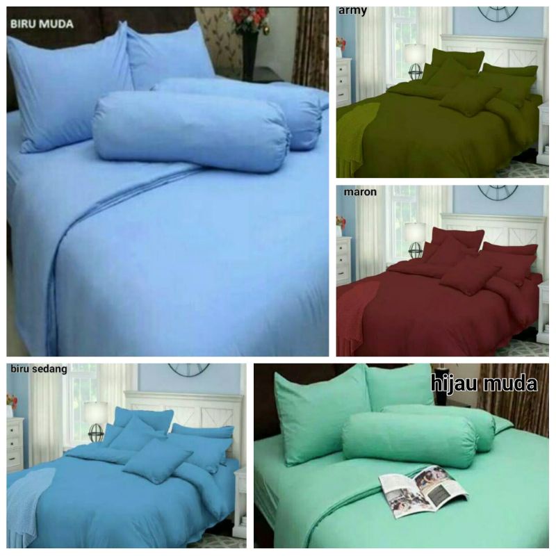 Sprei Extra King Polos Rosewell Biru Muda Hijau Army Maroon Hijau Muda Biru Sedang 200x200 cm