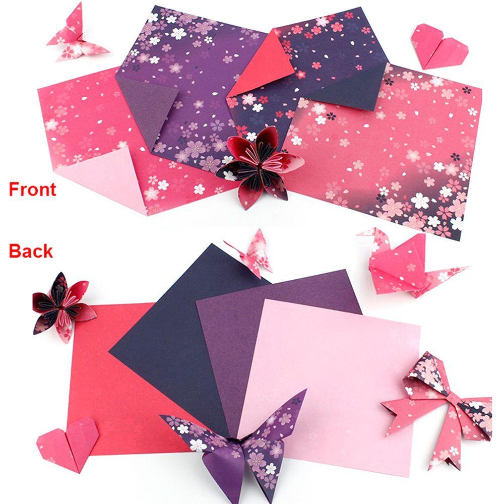 Rebuy Origami Paper 60PCS Persegi Dua Sisi Bunga Sakura DIY Decor Sakura